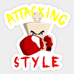 Chess King Attacking Style Sticker